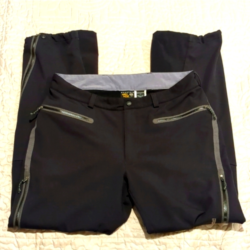 Mountain Hardwear Black Track Pants with Silver Zipper Accents